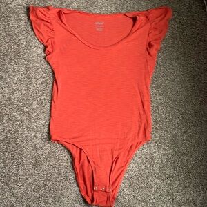 Aerie XS Orange short sleeved bodysuit